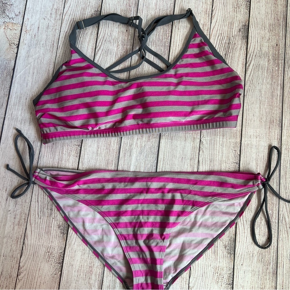 Swim Two Piece Bikini Pink Striped XXL